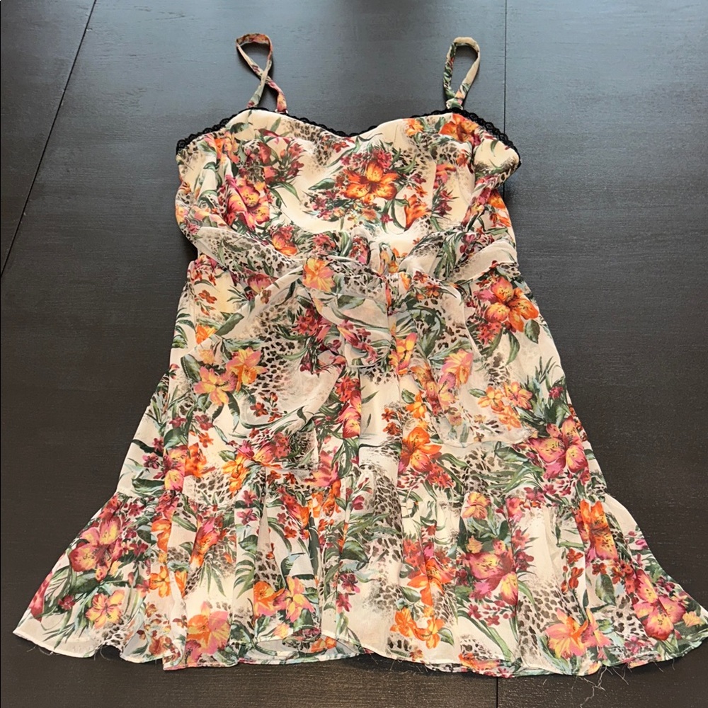 Forever 21 Floral and animal print Spaghetti Strap Dress